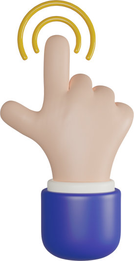 hand clicking 3d render illustration